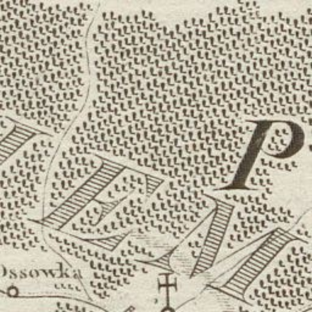 Alte Karte von London mit dem Buchstaben 'P' in der Mitte, die detaillierte Straßen, Gebäude und Sehenswürdigkeiten in einer klassischen Schriftart zeigt.