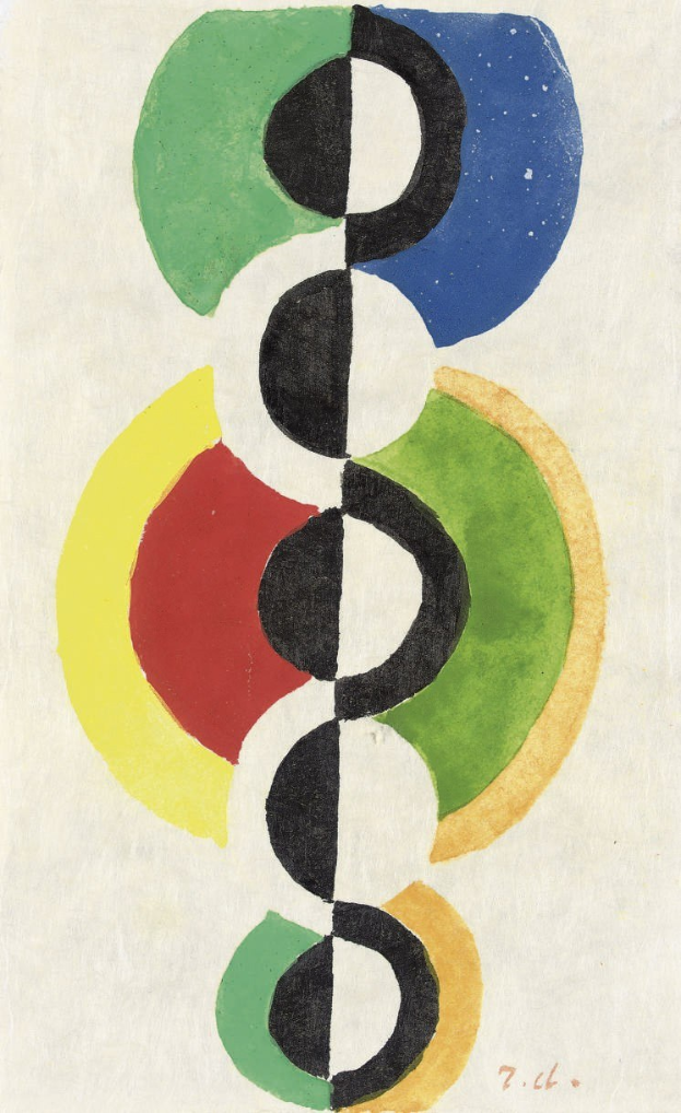 Ein Bild von Paul Klee mit Kreisen in verschiedenen Größen und Farben auf einem weißen Hintergrund.