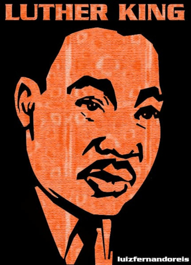 Ein Plakat mit einer Person und Text.
