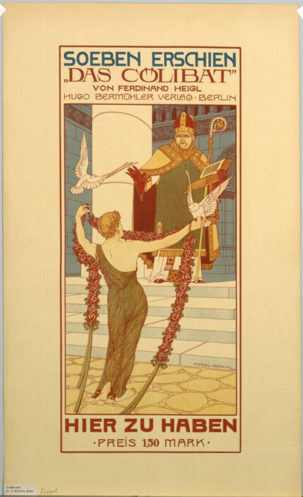 Ein Konzertplakat in Berlin, Deutschland, das eine Frau in der Mitte zeigt, mit einem Mann rechts von ihr und Text, der das Ereignis ankündigt.